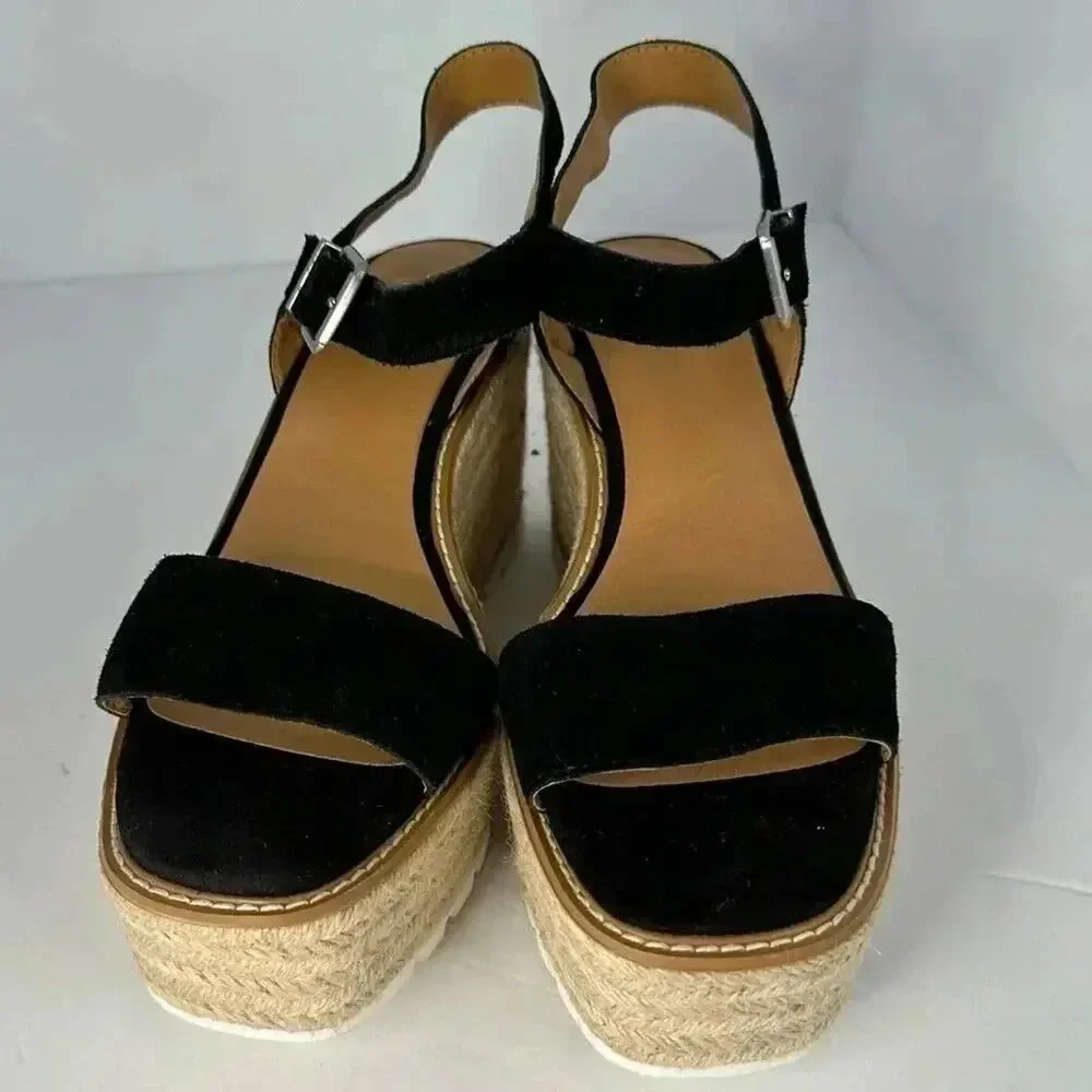 Crown Vintage‎ Platform Espadrille Sandals Black Size11